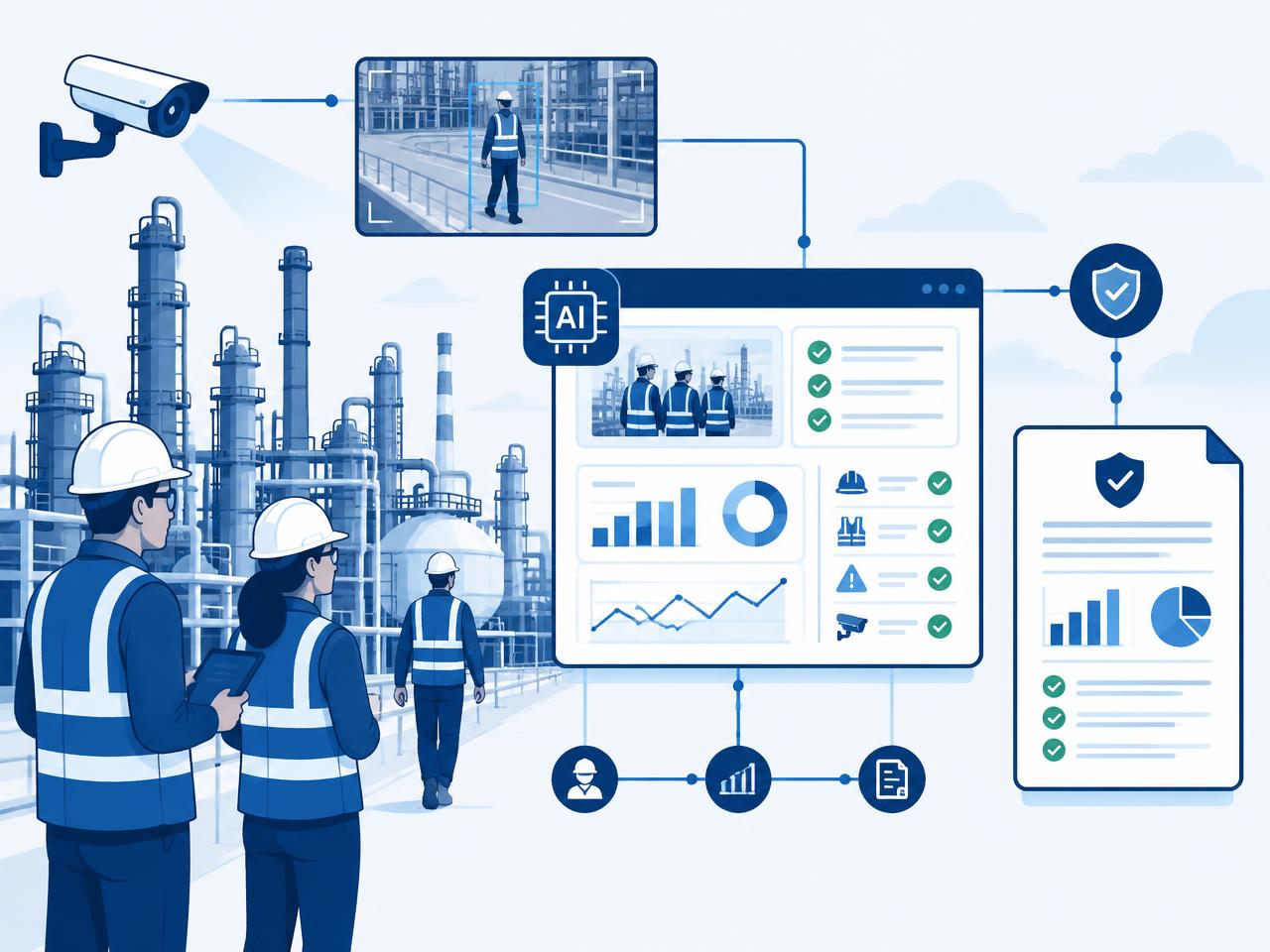 InductProof safety compliance workflow — worker onboarding, language assessment, safety verification, AI behavioural monitoring and compliance evidence reporting